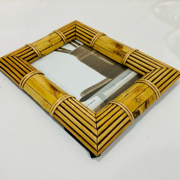 Sicura picture photo frame stands tabletop style faux bamboo light wood 5" x 7" - Picture 6 of 6